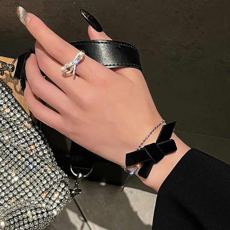 Роскошные шикарные Стразы ожерелье с бантиком для женщин и девушек черный