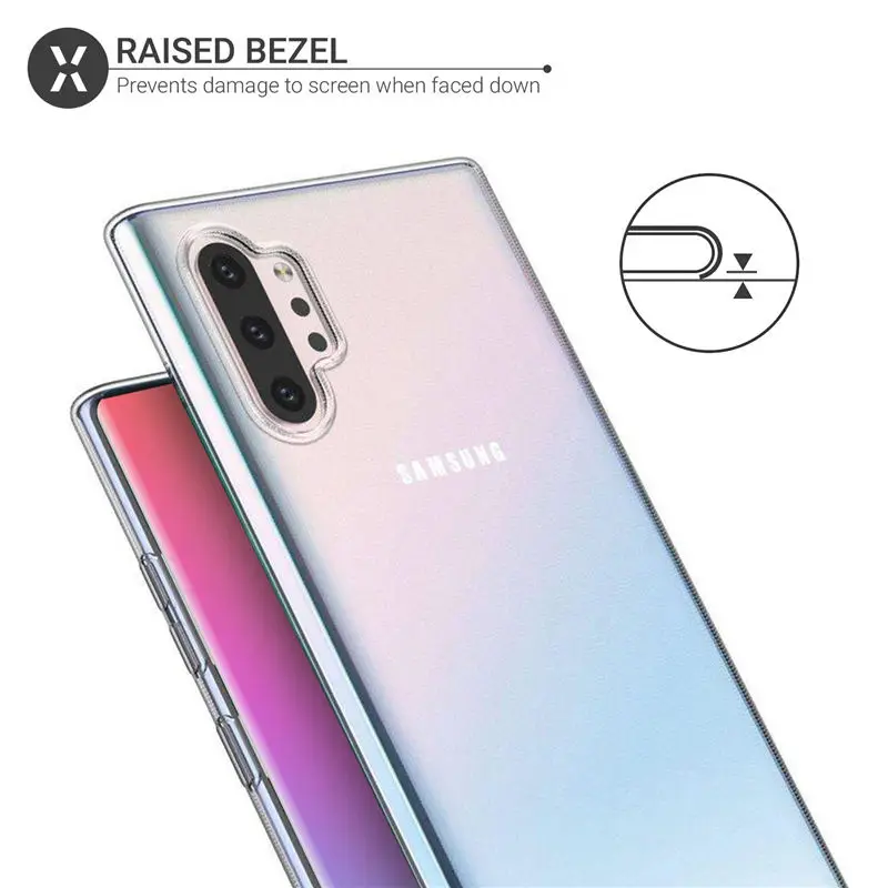 Силиконовый прозрачный футляр для samsung Note 10 Plus, задняя крышка для телефона samsung Galaxy Note 10+ Note10 10 Plus