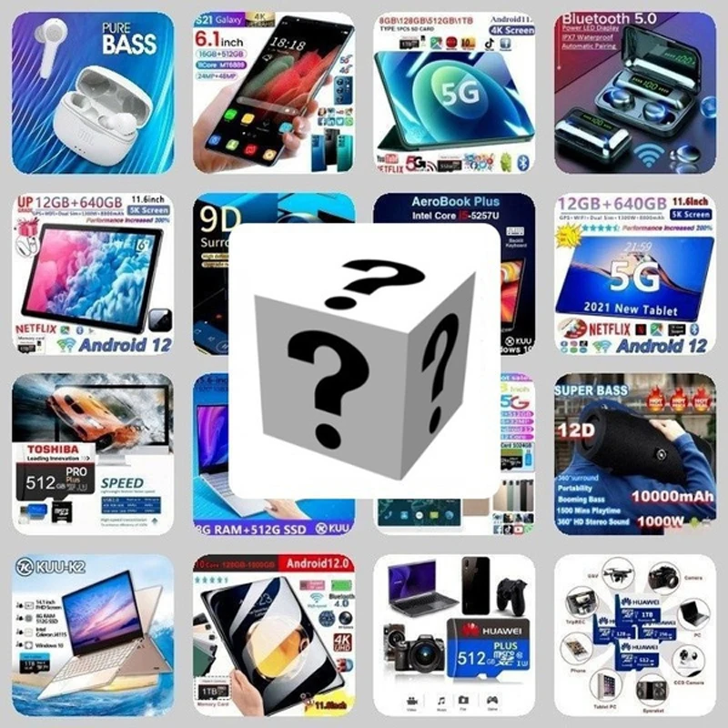 Caja de regalo de la suerte, producto electr&oacute;nico Premium, caja misteriosa de la suerte 100%, Boutique sorpresa de 5 a 15 piezas, art&iacute;culo aleatorio presente-1