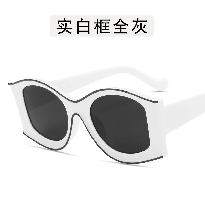 

2021 new green Sunglasses punk exaggerated Sunglasses Women's fashion point paint show big frame sunglasses uv400
