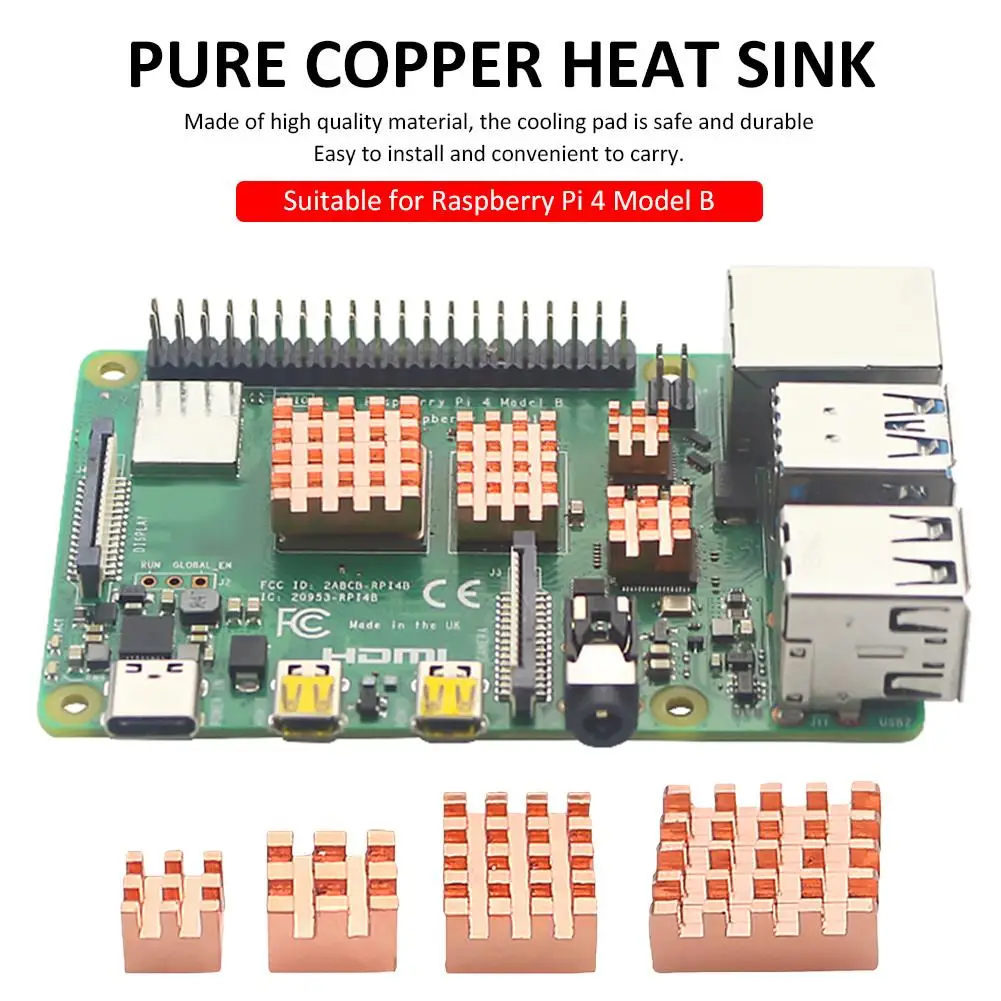 4 шт. медные радиаторы для Raspberry Pi 1 г 2 | Электроника