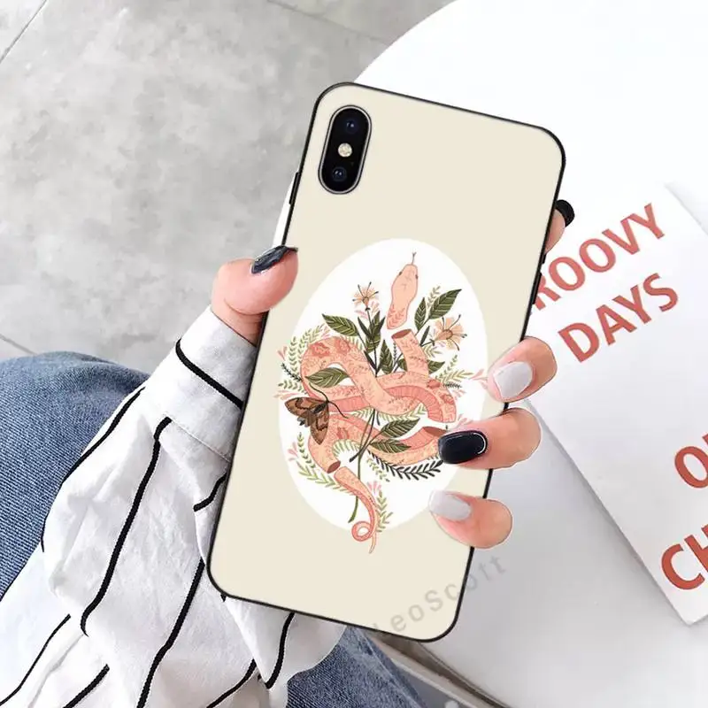 

Flower dragon snake Phone Case for iPhone 11 12 mini pro XS MAX 8 7 6 6S Plus X 5S SE 2020 XR