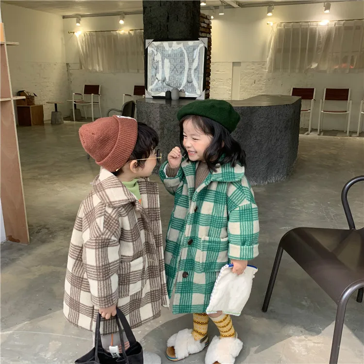 Детское зимнее пальто для маленьких девочек Теплая стеганая куртка детей плед