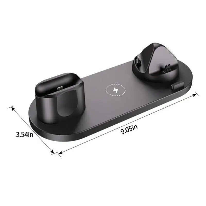Беспроводная зарядная подставка 6 в 1 10 Вт для Apple Watch 5 4 3 2 iPhone 11 X XS XR 8 Airpods Pro Qi