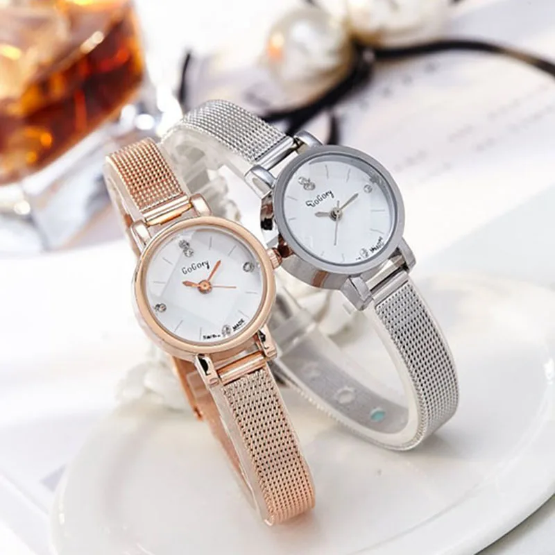 

Brand thin strap student fashion watch female Korean version steel belt mesh strap quartz watch