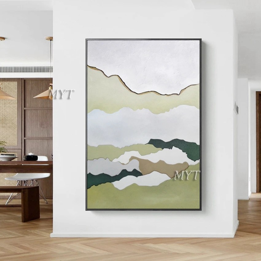 

Wall Hanging Decorative Abstract Quality Oil Painting Mountain Landscape Canvas Wall Art Craft Palette Knife Abstract Art
