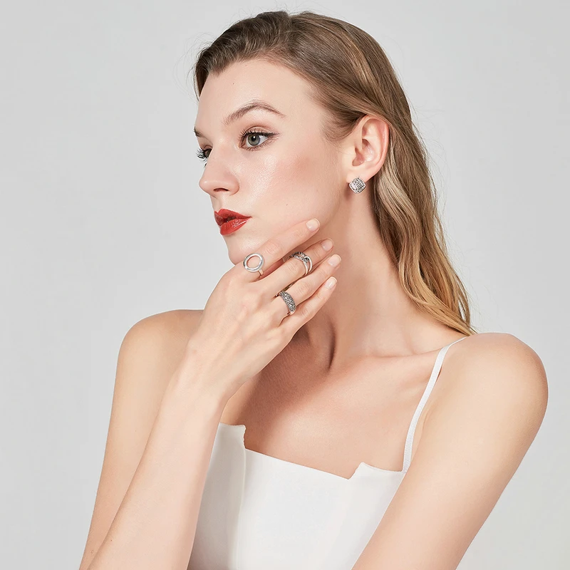 Mytys бриллиантовое кольцо с регулируемым размером полые круглые геометрические