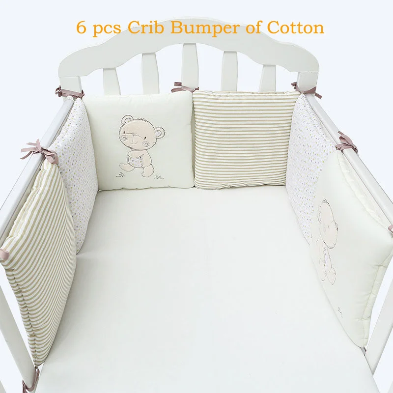 6 Pcs/Set  Cotton Cot Baby Bumpers In The Crib Stars Children's Cot Bumper Baby Stuff Head Protector Baby Bed Protection Bumper