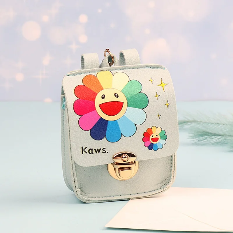 

2020 New Fashion Sunflower Backpack Keychains Creative Cartoon Cute Zero Wallet Car Pendant Couple Small Gift Key Ring