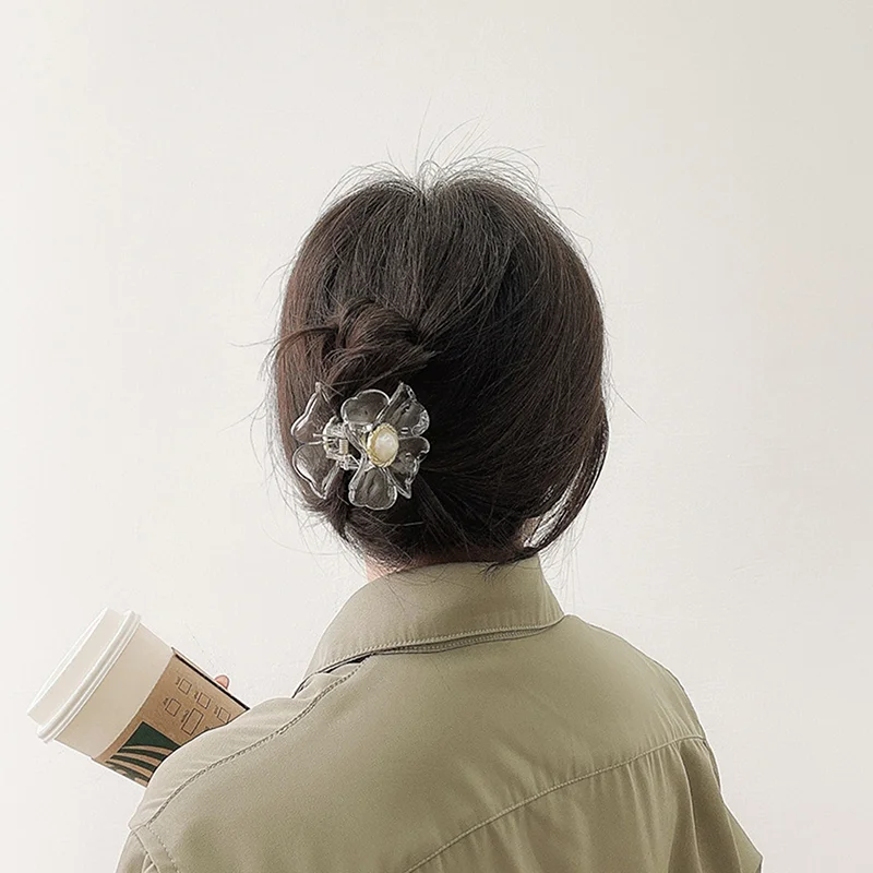 

Женская заколка для волос в форме цветка, заколка для волос с жемчугом