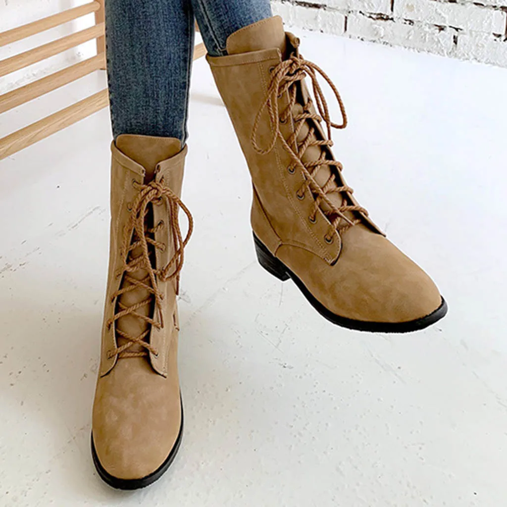 

Casual Women Boots Ankle Boots Female Autumn Winter Shoes Woman Thick Heel Short Plush Boots Women Ankle Boots
