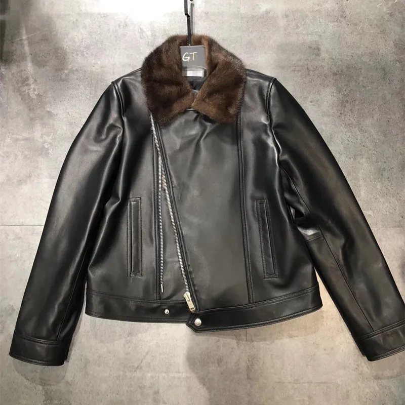 Женские пальто из 100% натуральной овечьей кожи модные мотоциклетные куртки 2019