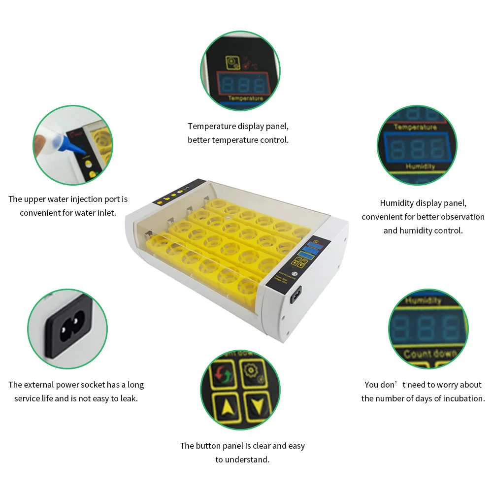 Автоматический инкубатор перепеловое яйцо для домашней птицы европейская вилка