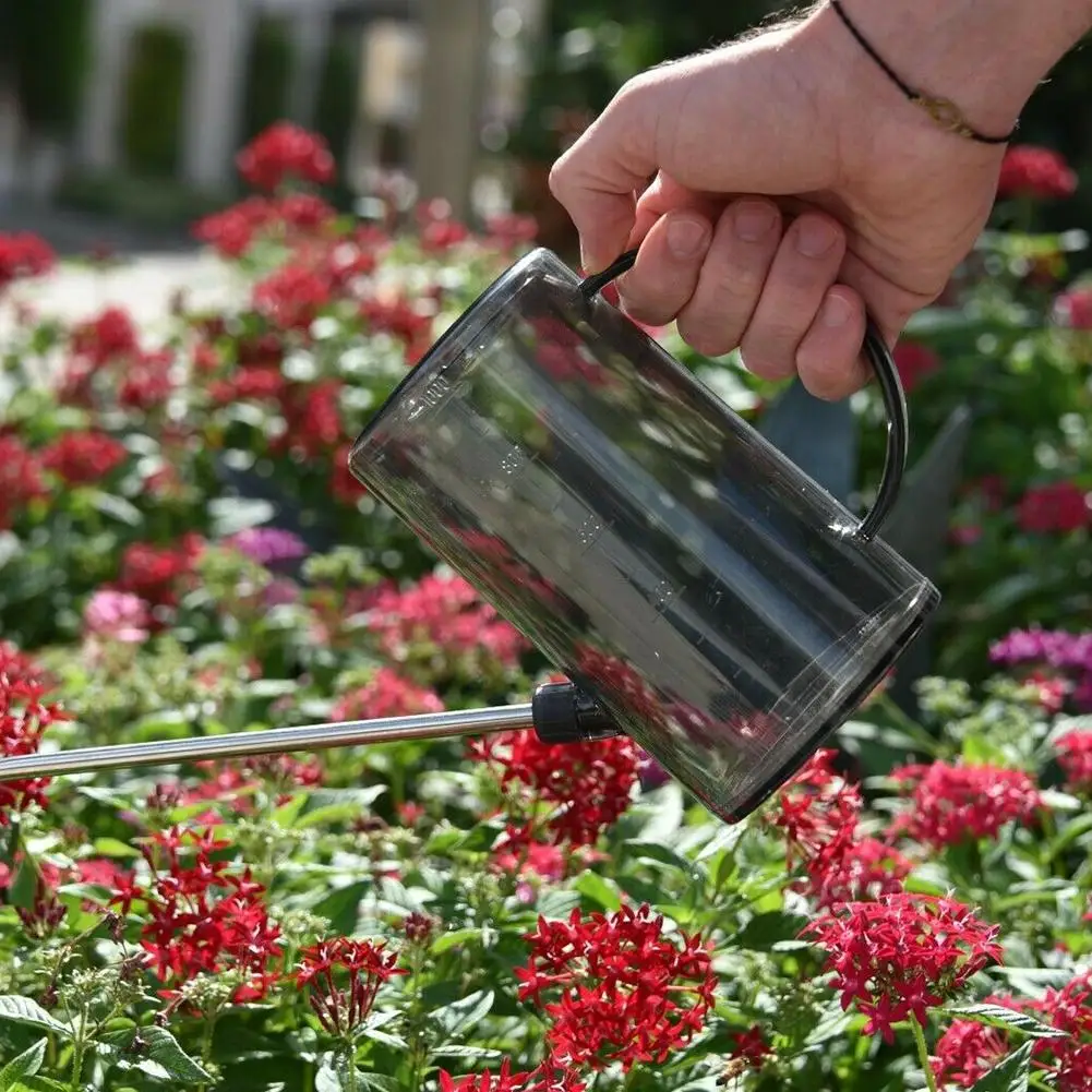 

Plastic Transparent Patio Sprinkling Durable Steel Household Pot Gardening Tools Long Mouth Plant Watering Can Flowers