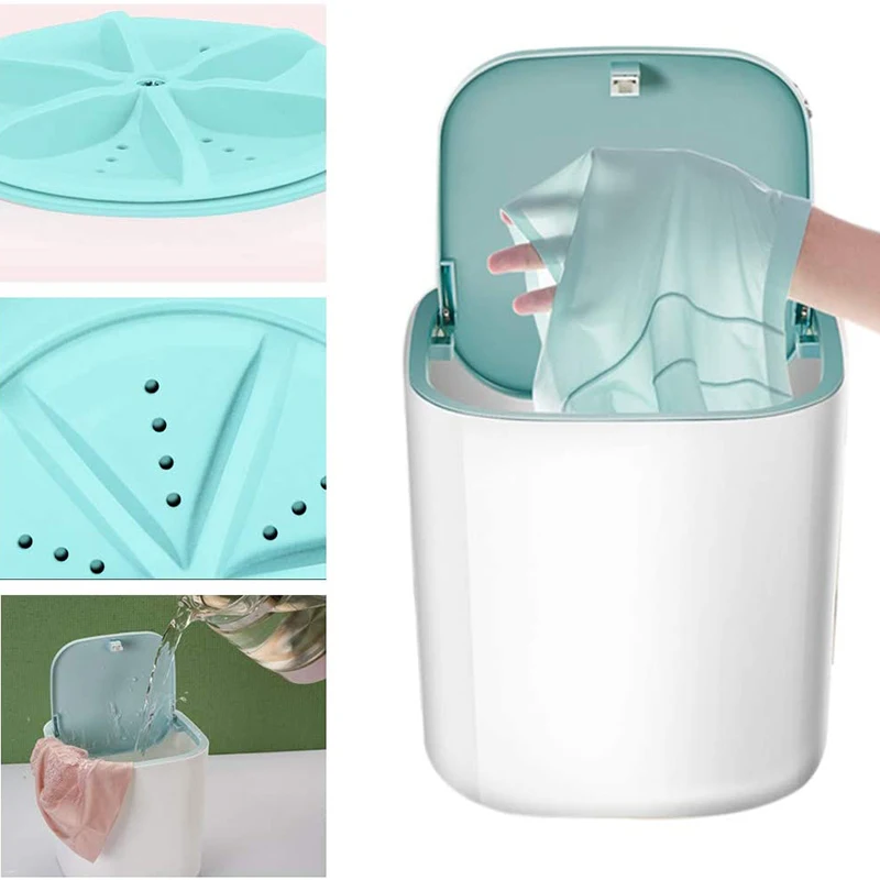 Máquina de Lavar Roupa de Lavagem Cuidados com o Líquido de Limpeza Mini Roupa Elétrica Ultra-sônica Carregamento Usb Tampo Tabble 3-5kg Lavagem Interior Seca