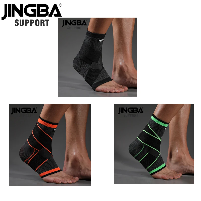 

JINGBA SUPPORT 1PCS 3D Nylon Bandage Ankle Support Football Basketball Sports Safety Ankle protection Ankle Brace tobilleras