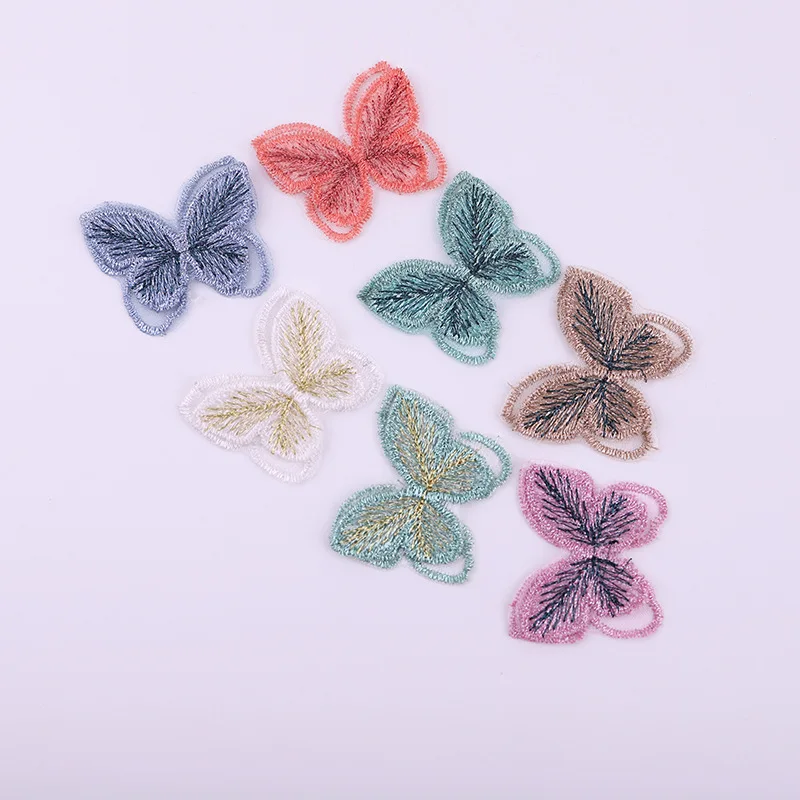 15 шт./лот вышитая красочная бабочка аппликация ткани сделай сам свадебный