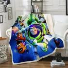 Disney Toy Story, Флисовое одеяло, Шериф Вуди Базз Лайтер, детское плюшевое одеяло, покрывало для дивана, постельные принадлежности для мальчиков, подарки