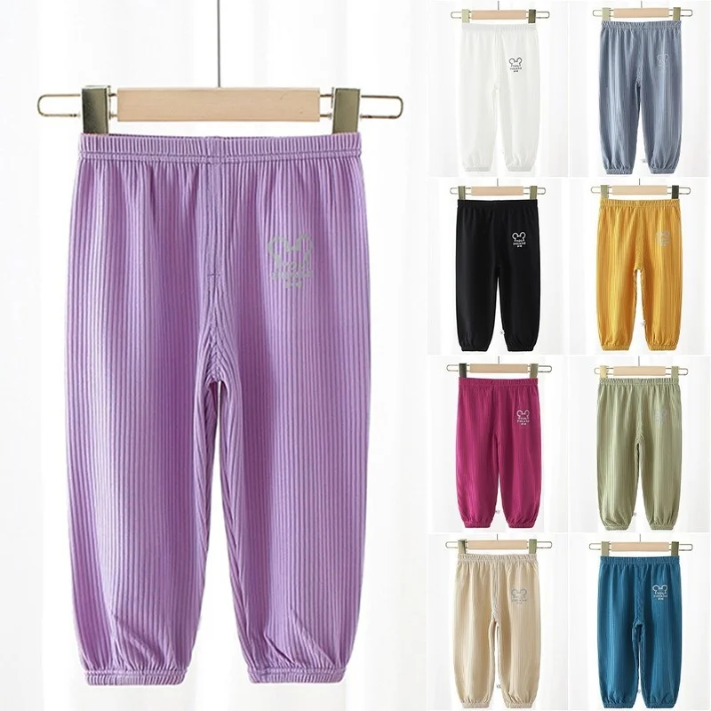 

Summer Anti-mosquito Trouser Children's Solid Color Printed Pants Boys Girls Babys Casual Loose Pant Baby Unisex