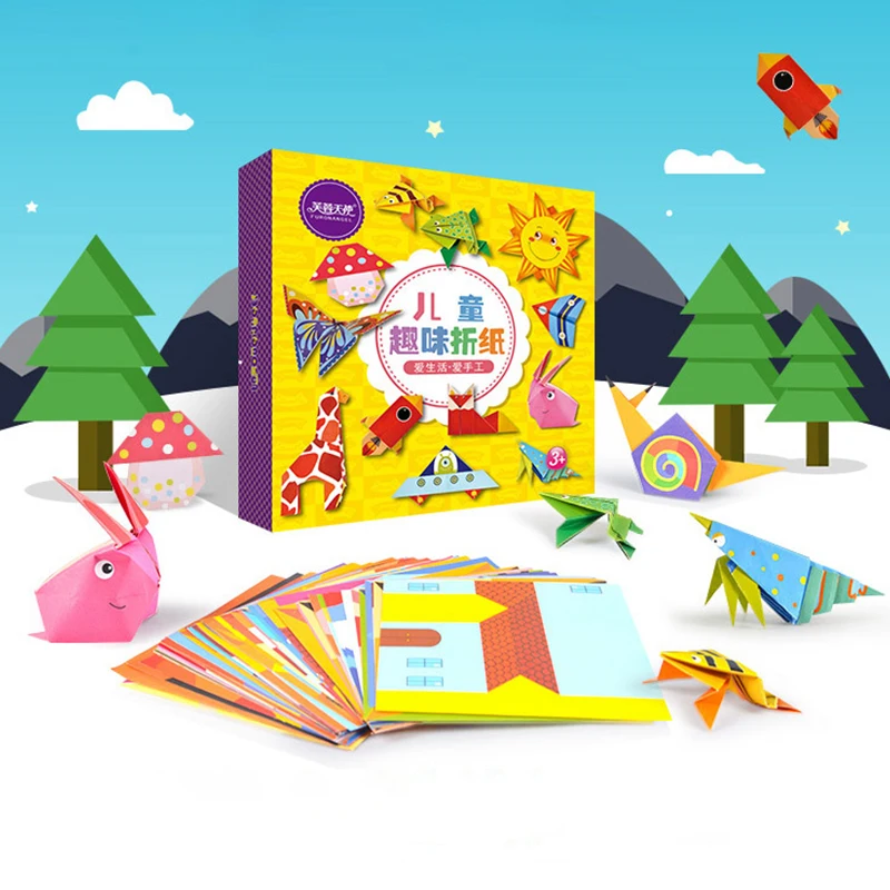 

Montessori DIY Toys 3D Kids Fun Cartoon Origami Paper-cut Colorful Book Crafts Kits For Children Creativity Toys Birthday Gifts