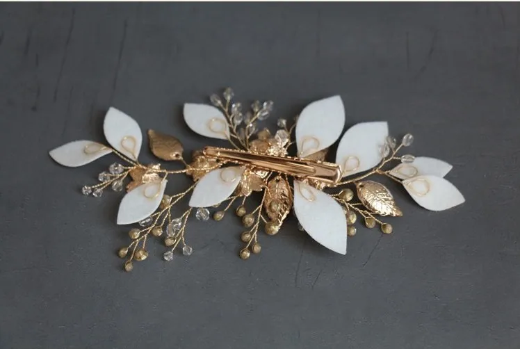 Ручной работы фланель лист Свадебные Заколки Для Волос цельнокроеное платье