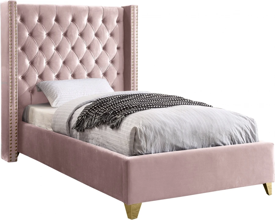 

New high headboard bed single bed use multi-functional sitting room small family sitting web celebrity single velvet bed