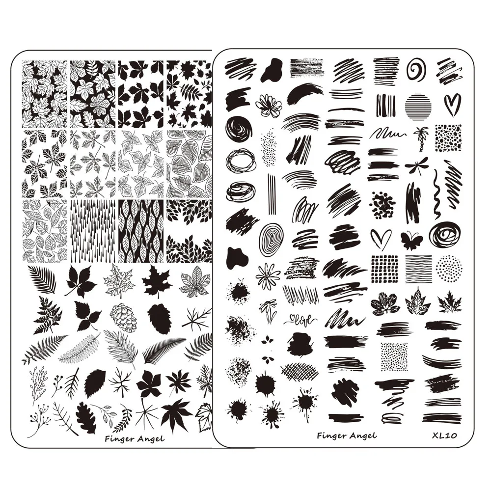 

Nail Art Stamping Image Plate Flower/Maple Leaves/Geometric/Halloween/Line Stainless Steel Nail Template Manicure Stencil Ta#058