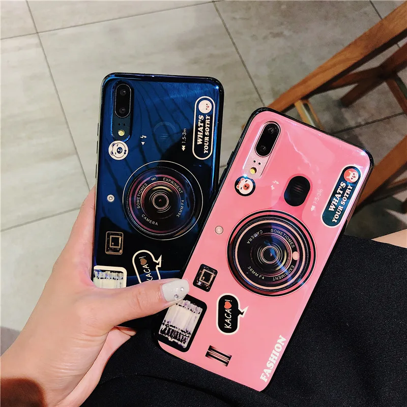 Чехол подставка с 3d камерой Blue Ray для Huawei P Smart Plus 2019 Z Nova 3i 3 4e 4 5 5i Pro Мягкий