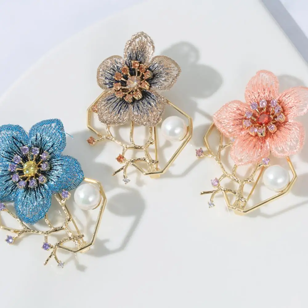 Neoglory ручная вышивка цветок сливы Броши для женщин Китайский классический стиль