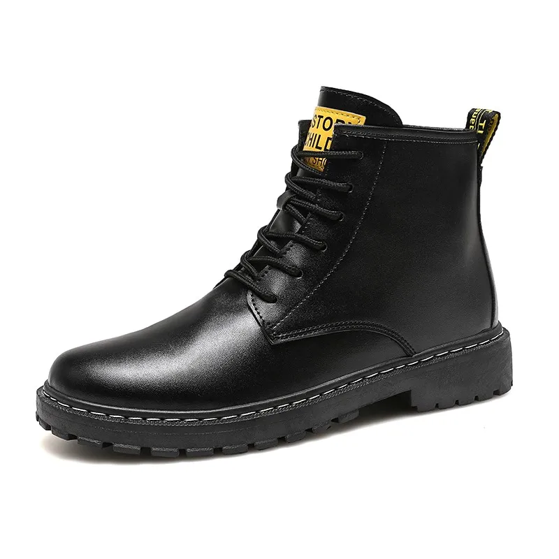 

Autumn And Winter Men's Shoes England High Top Martin Boots Leisure Students Increase Labor Protection Tooling