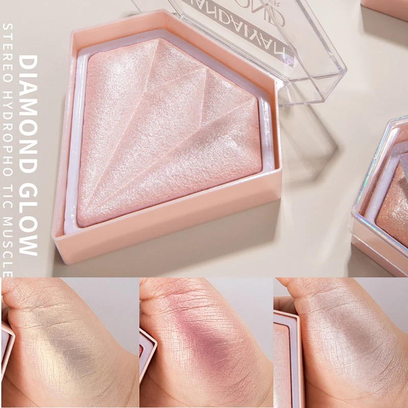 Блестящая палитра теней для век Мерцающая светящаяся пудра розовое золото