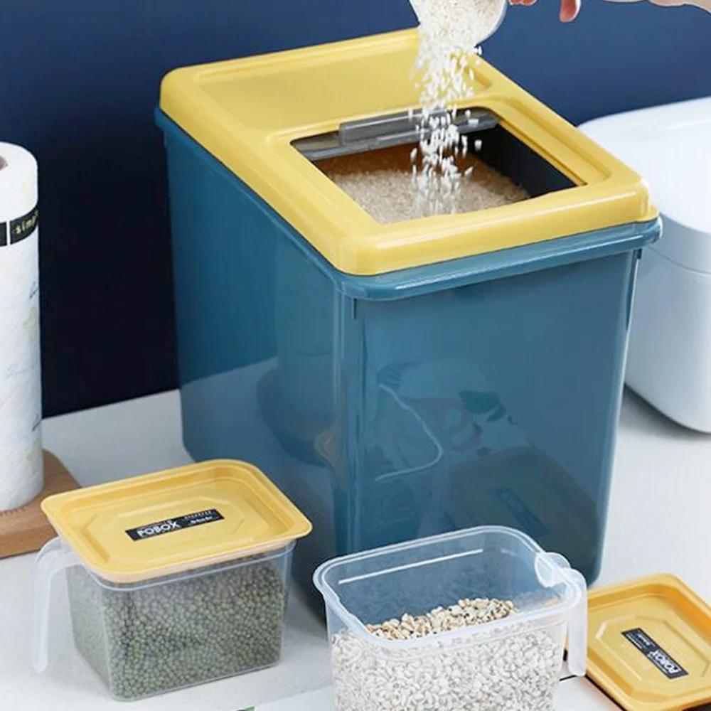 

1pc Housheold Rice Bucket Insect-proof and Moisture-proof Sealed Storage Tank Sealed Storage Bins for Dog Cat Food Grains (Dar