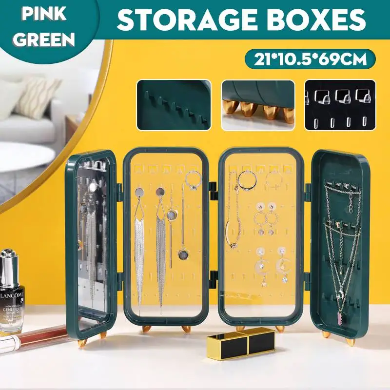 

Складная шкатулка для хранения ювелирных изделий, роскошный вместительный складной органайзер в стиле ретро для демонстрации серег, ожере...