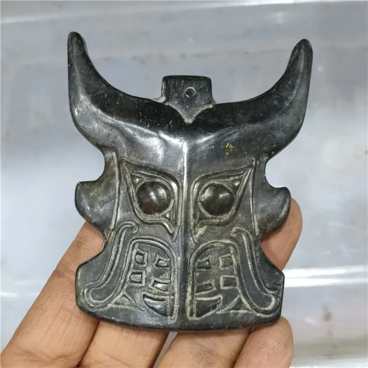 

Ironstone Hongshan Culture meteorite antique Niutou ornament handicraft
