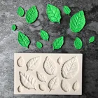 Новинка 2021, пресс-форма для формовки фольги сделай сам, силиконовая форма для украшения тортов, помадки, торта, 3D листья, силиконовая форма