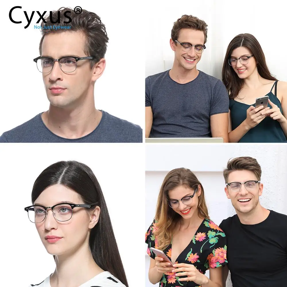 Cyxus полуоправы Browline синий светильник блокирующие компьютерные очки для защиты глаз УФ, для мужчин/женщин 8056