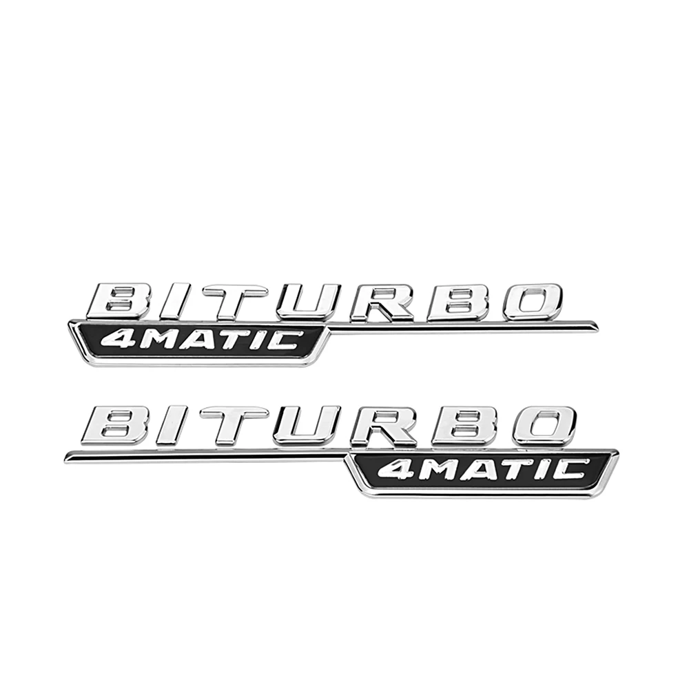 2 шт. наклейка на переднее крыло автомобиля BITURBO 4MATIC Logo для Mercedes Benz AMG GLA GLC GLE GLS CLS GT E