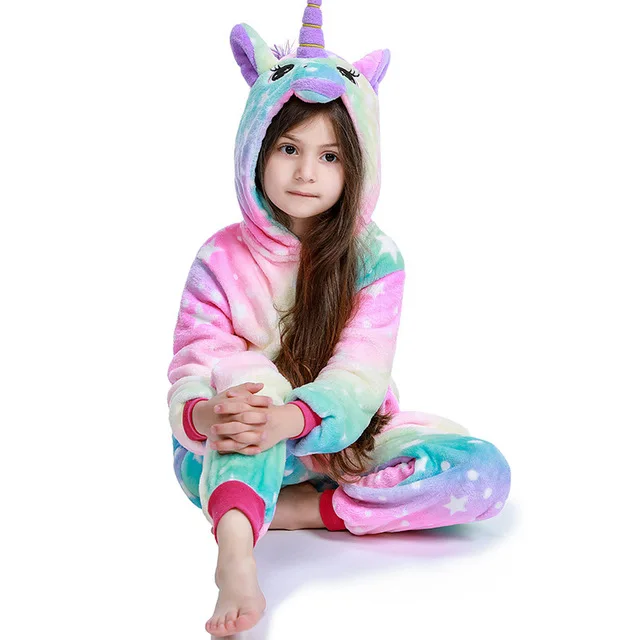 кингуруми Детская одежда для сна мальчиков и девочек Пижама с единорогом
