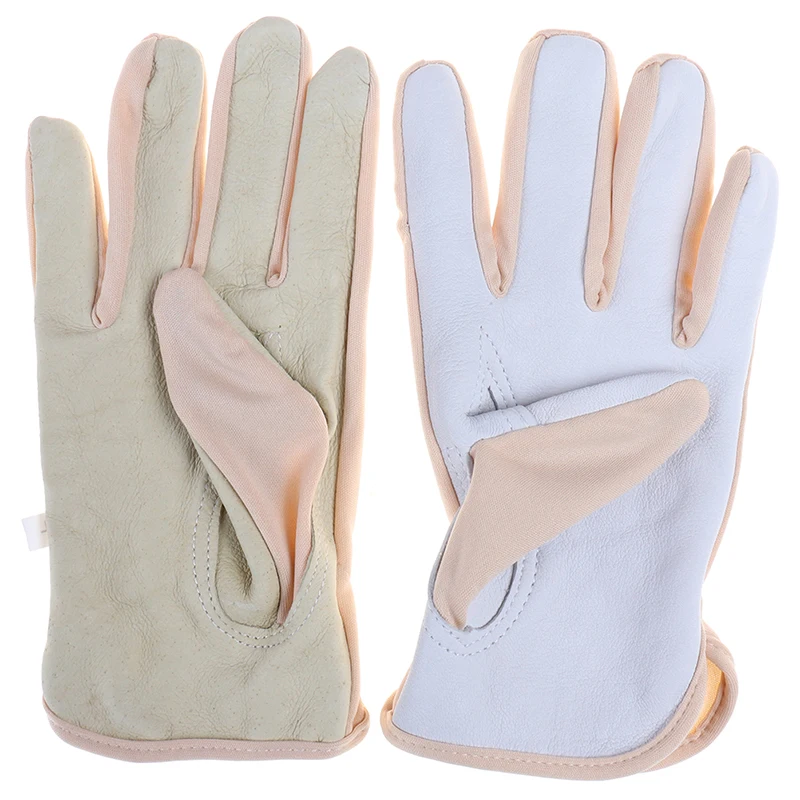 Горячая продажа 1 пара защитные перчатки из свиной кожи и ткани рабочие случайный