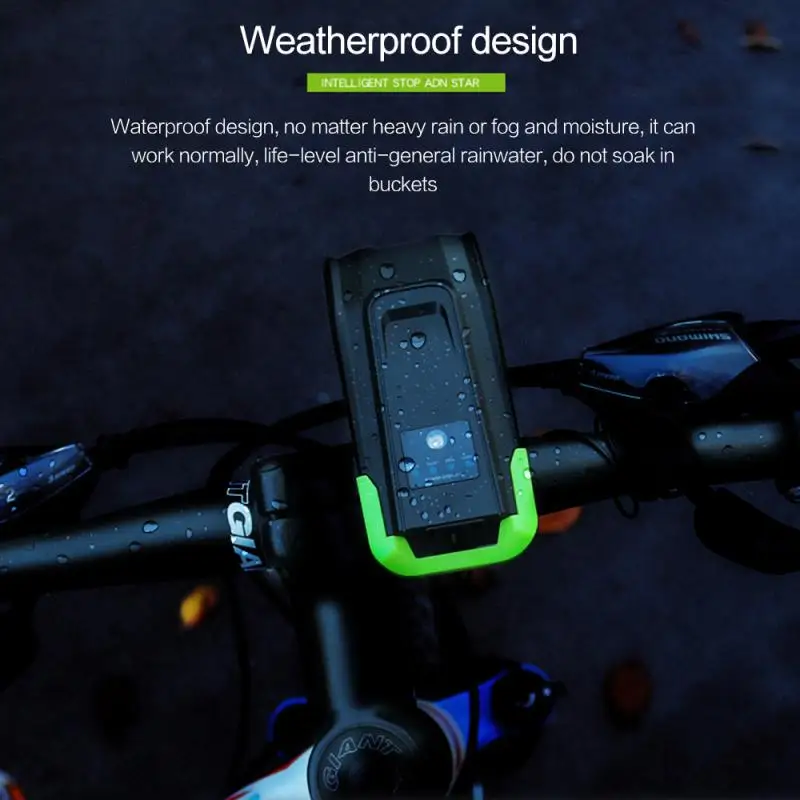 4000mAh Induction Bicycle Front Light Set USB Rechargeable Smart Headlight With Horn 800 Lumen LED Bike Lamp Cycling FlashLight | Спорт и