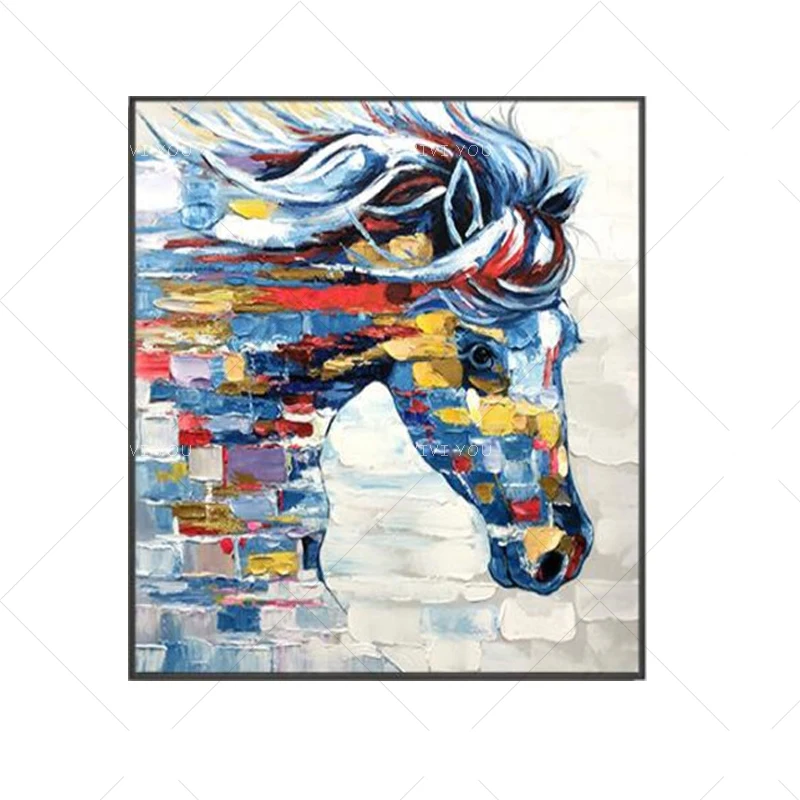 

Modern Canvas Create Horse Painting on the Wall Home Decor Canvas Handmade Pictures Art For Living Room no frame