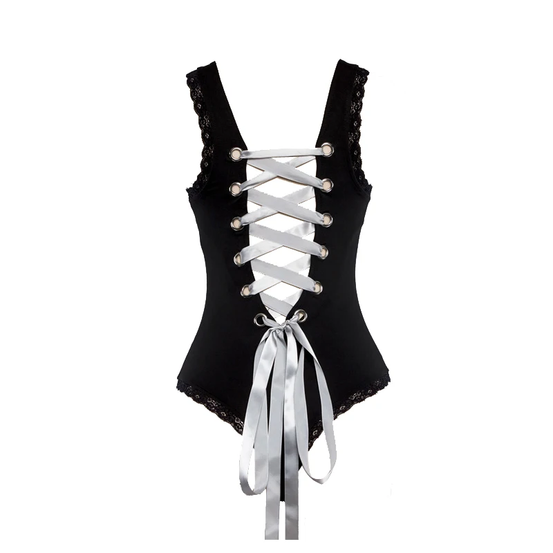 Женский облегающий кружевной комбинезон размера плюс с высоким вырезом и на