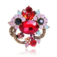 funmor christmas brooch beauty crystal flower corsage for women kids sweater bag hijab pins casual jewelry new year gifts