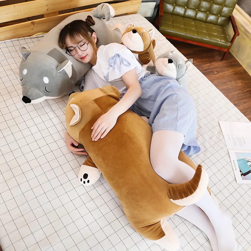 

Lovely cartoon Shiba Inu dog Plush Toys Lying Dog Doll Large Animals Toy Plush Pillow Cushion Children's Toys Home Decoration