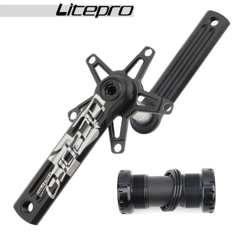 

Aluminum Alloy Bicycle crank Folding Bike Crank 170mm With Bracket axis BB 130 BCD Bike Parts Black Red