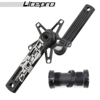 aluminum alloy bicycle crank folding bike crank 170mm with bracket axis bb 130 bcd bike parts black red