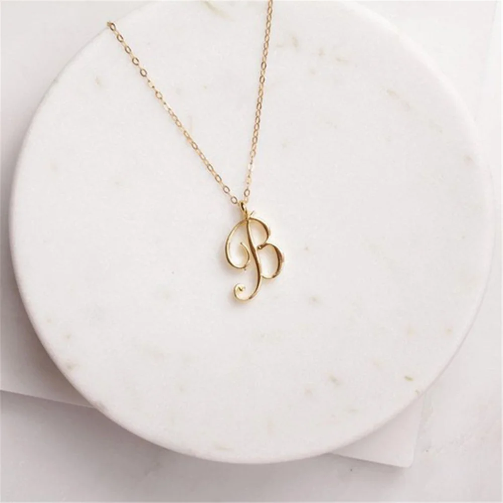 

26 Initial Letter Pendant Necklace Statement Fashion Alphabet Long Gold Color Chain Choker Women Girls Charm Jewelry Gifts
