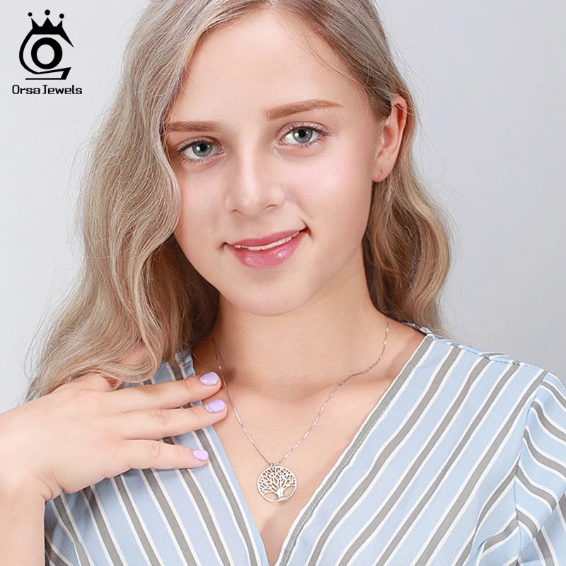 ORSA JEWELS Настоящее серебро 925 пробы женские ожерелья Идеальный полированный