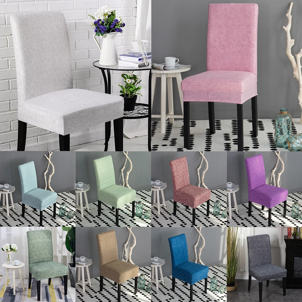 

Chair Cover Dining Room Wedding Banquet Removable Polyester Stool Seat Cover, 10 Colors Choice