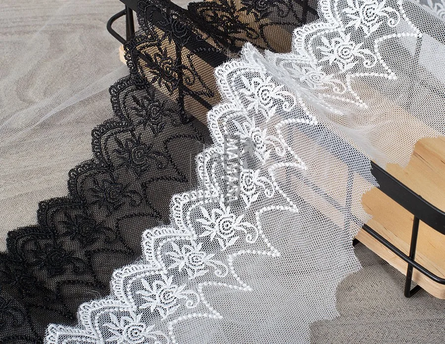 2 ярда/9 5 см мягкая слоновая кость тюль сетка цвета слоновой кости Черная Ткань